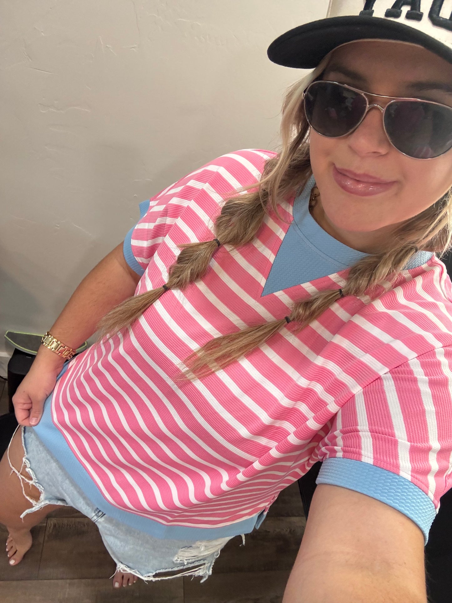 Pink Stripe Top