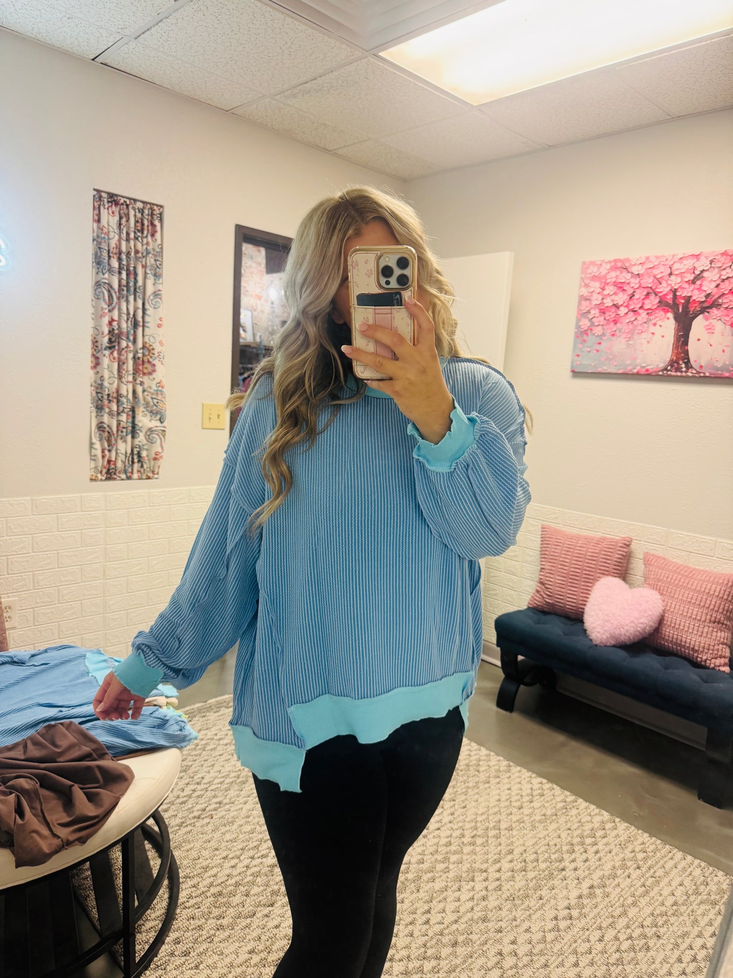 Blue Two Toned Top