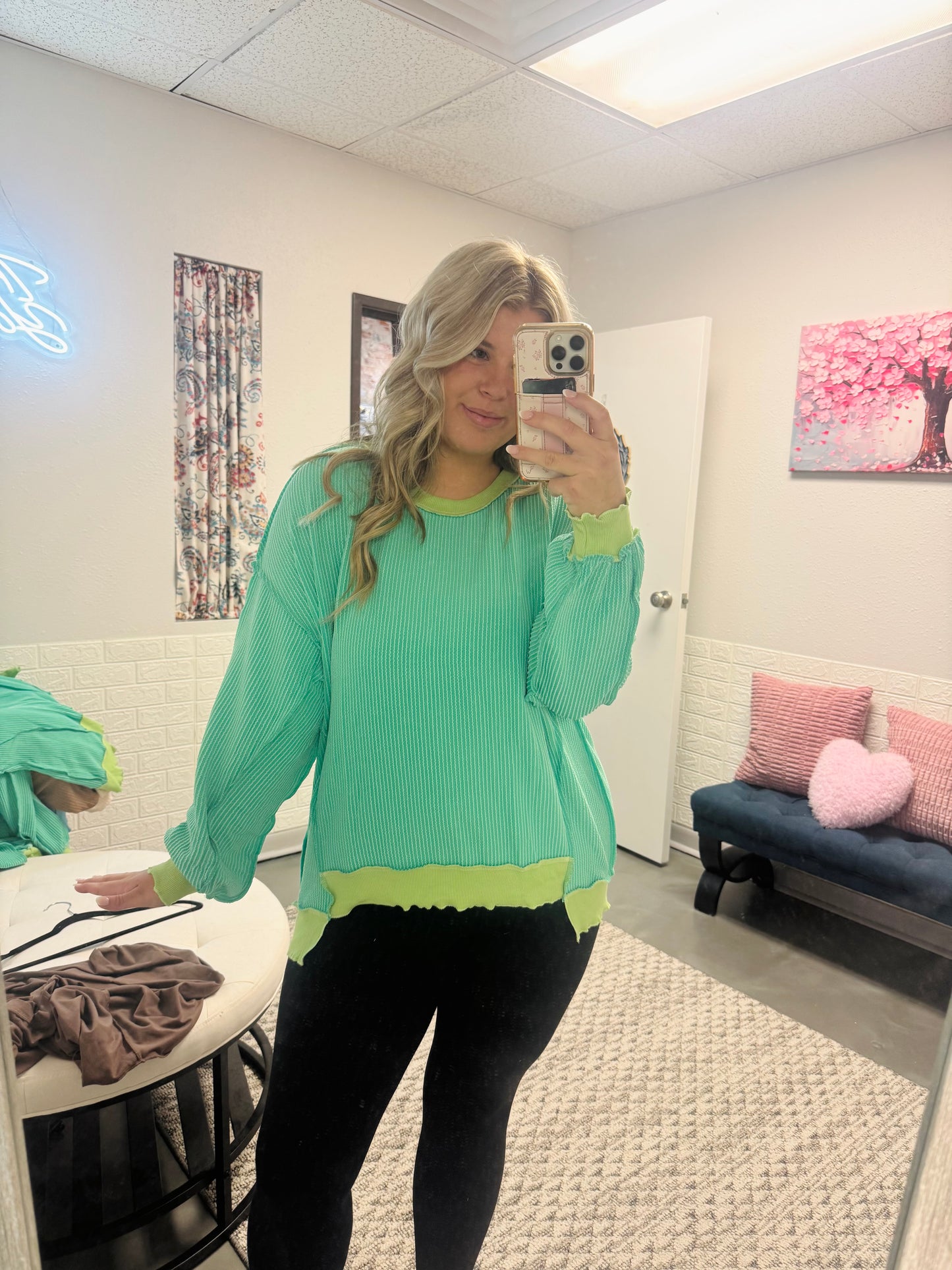 Green Two Toned Top