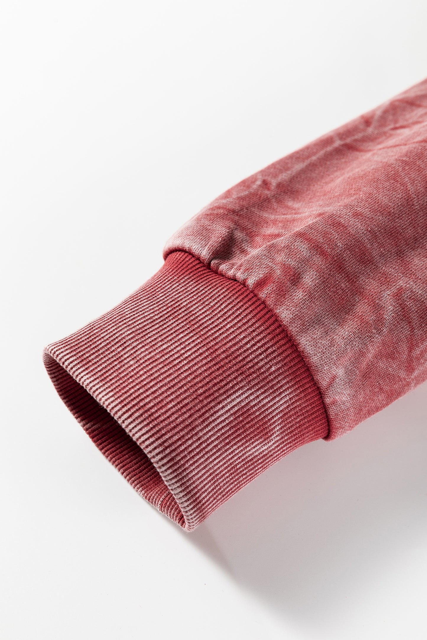 Mineral Red saved by grace Letter Embroidery Mineral Wash Loose Sweatshirt