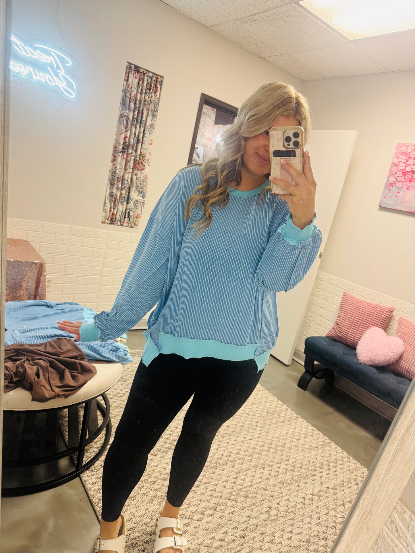 Blue Two Toned Top
