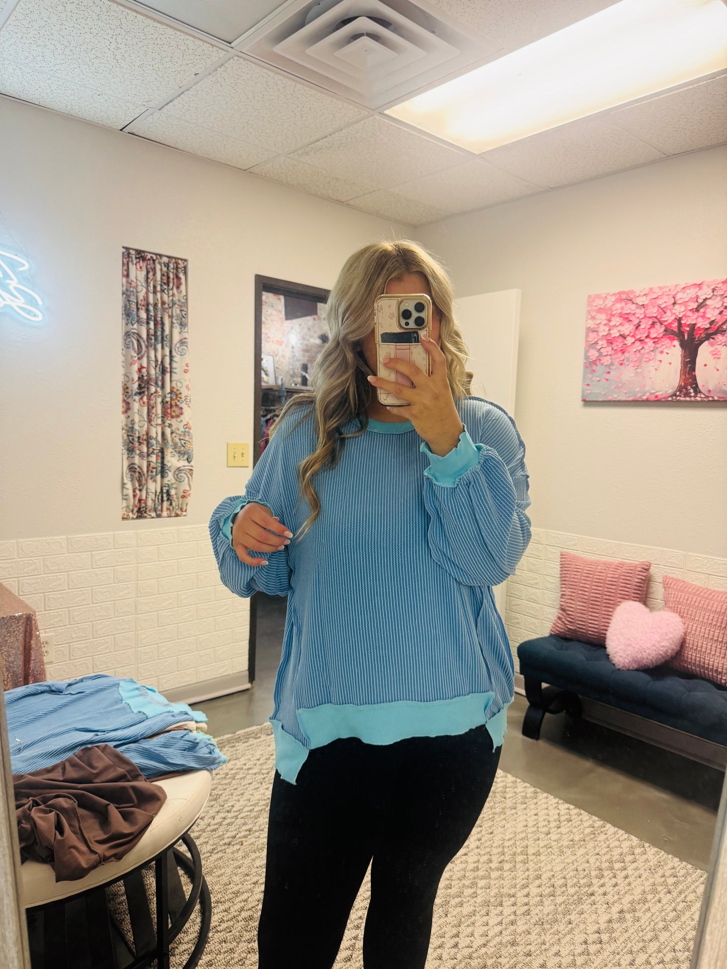 Blue Two Toned Top