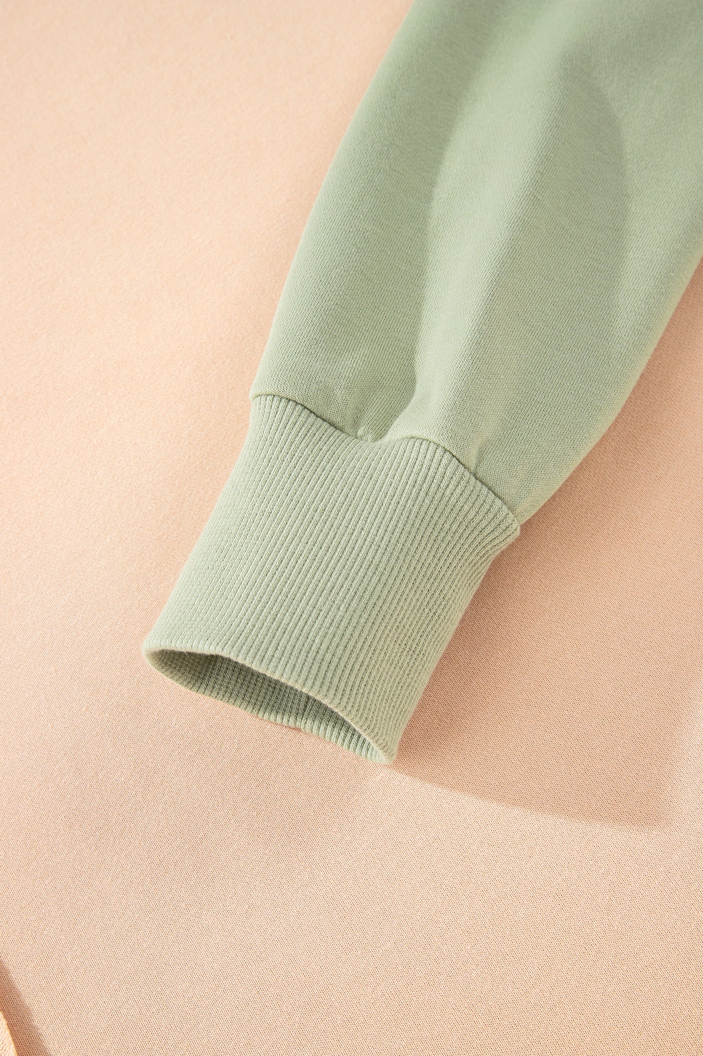 Beige Color Block Patchwork Split Hem Casual Sweatshirt