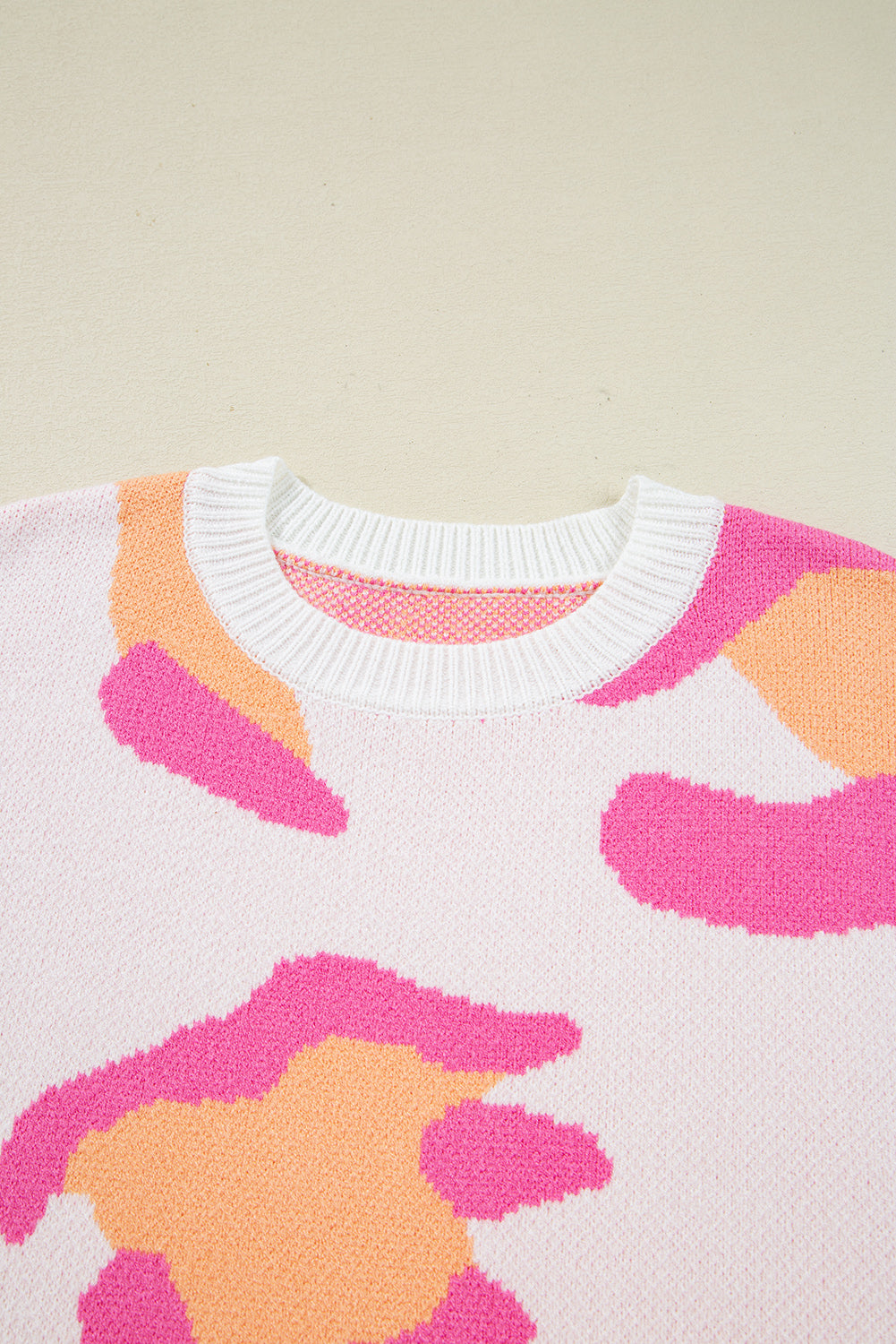 Sachet Pink Playful Leopard Print Drop Shoulder Baggy Sweater