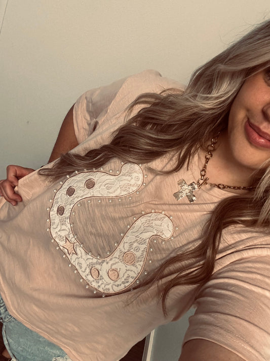 Lace Horseshoe Tee