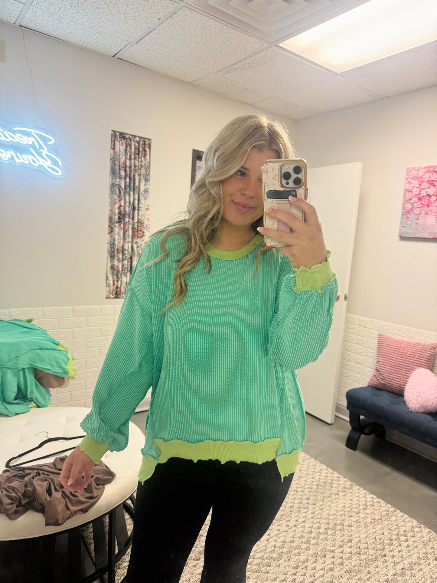 Green Two Toned Top
