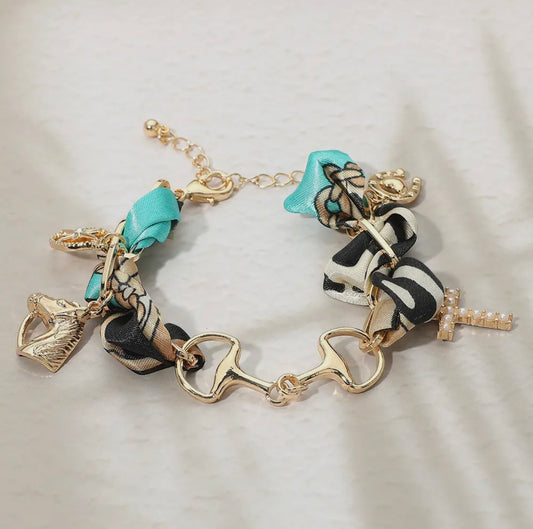 Turquoise Horsebit Charm Bracelet