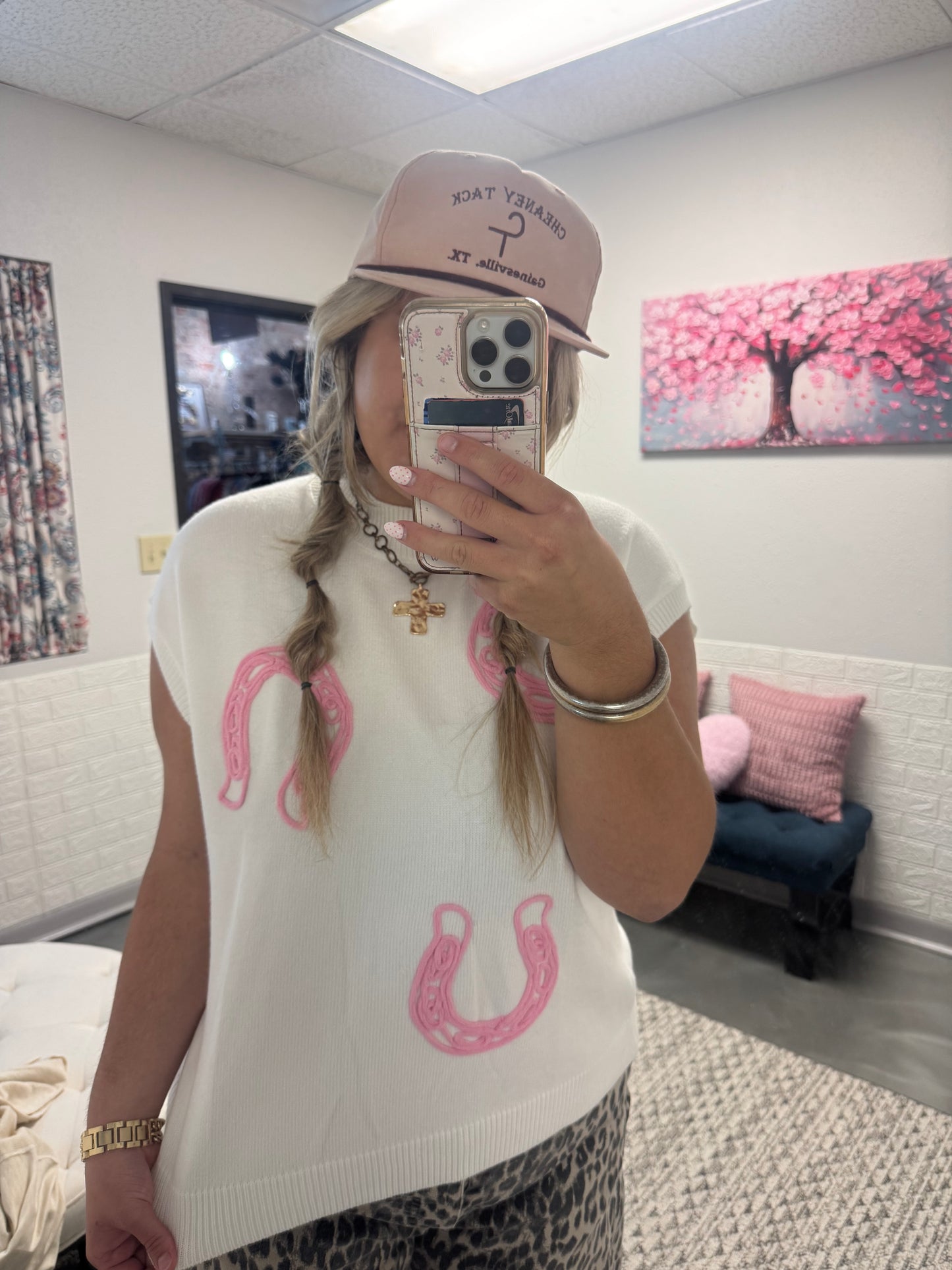 White Corded Horseshoe Blouse