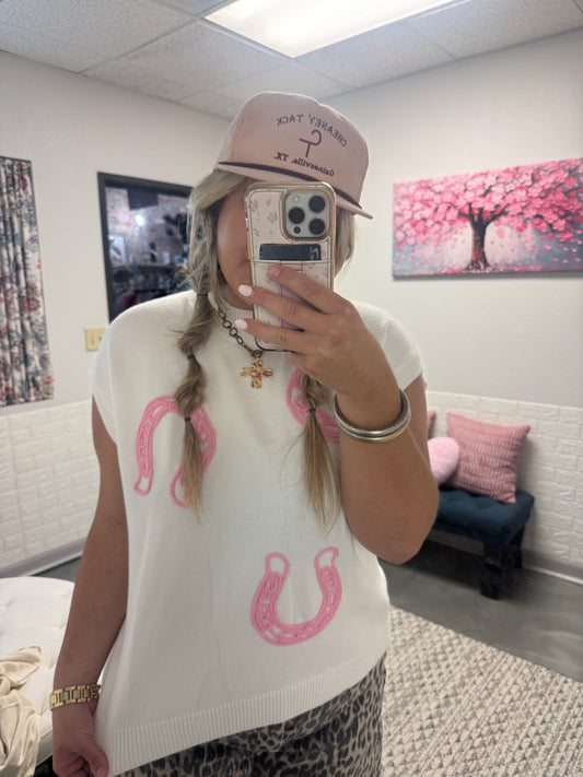 White Corded Horseshoe Blouse