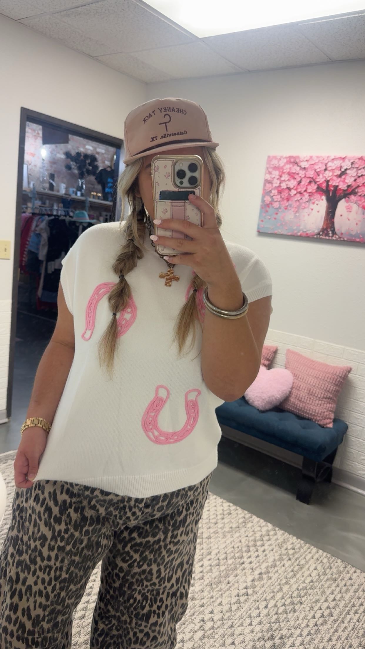 White Corded Horseshoe Blouse