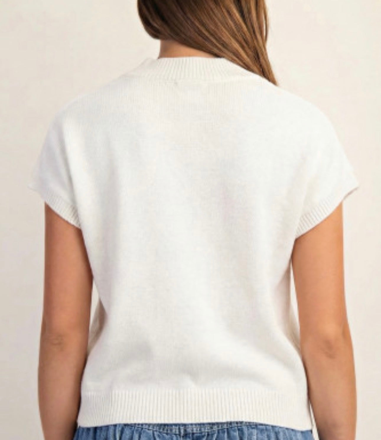 White Corded Horseshoe Blouse