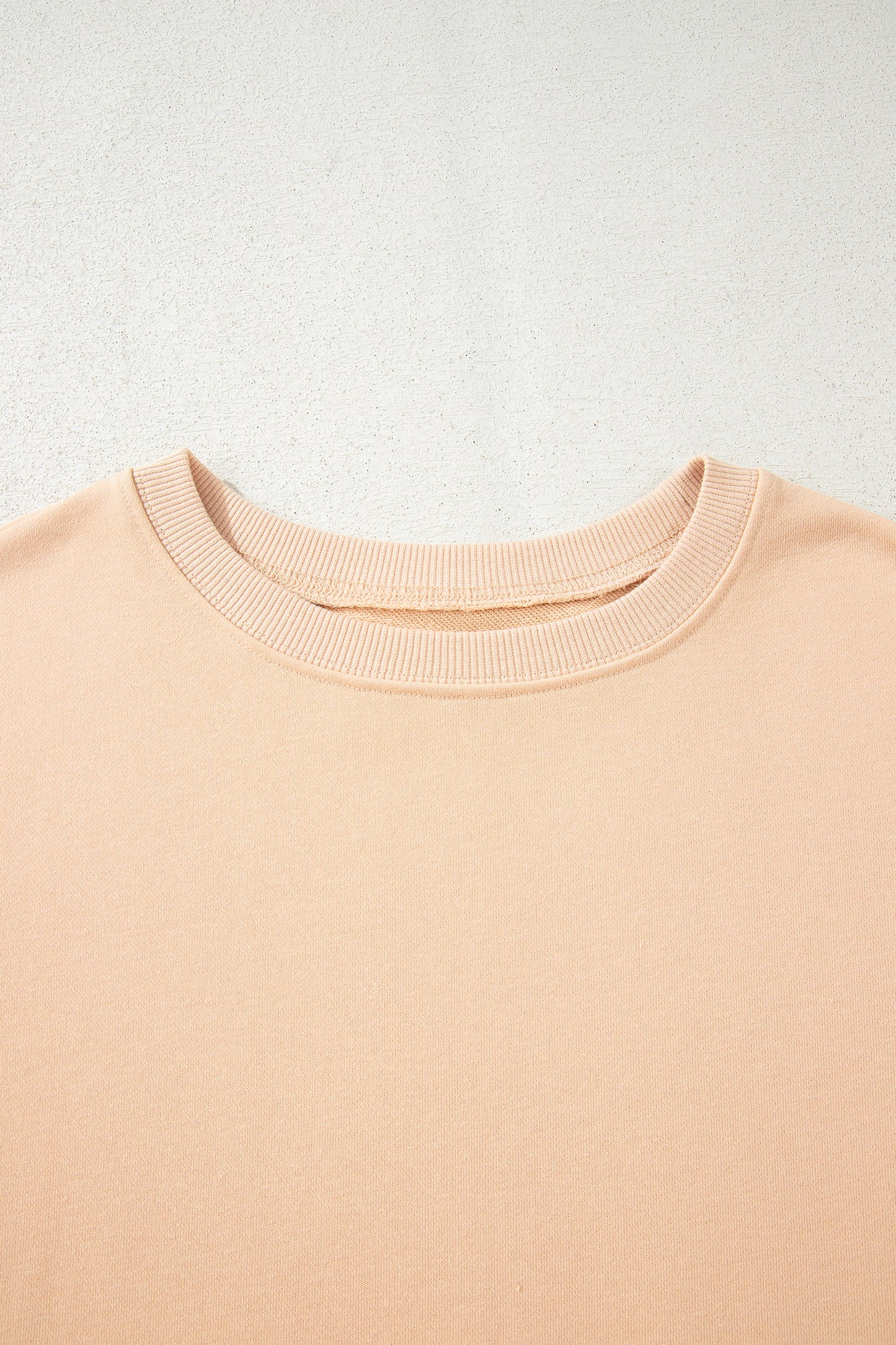 Beige Color Block Patchwork Split Hem Casual Sweatshirt