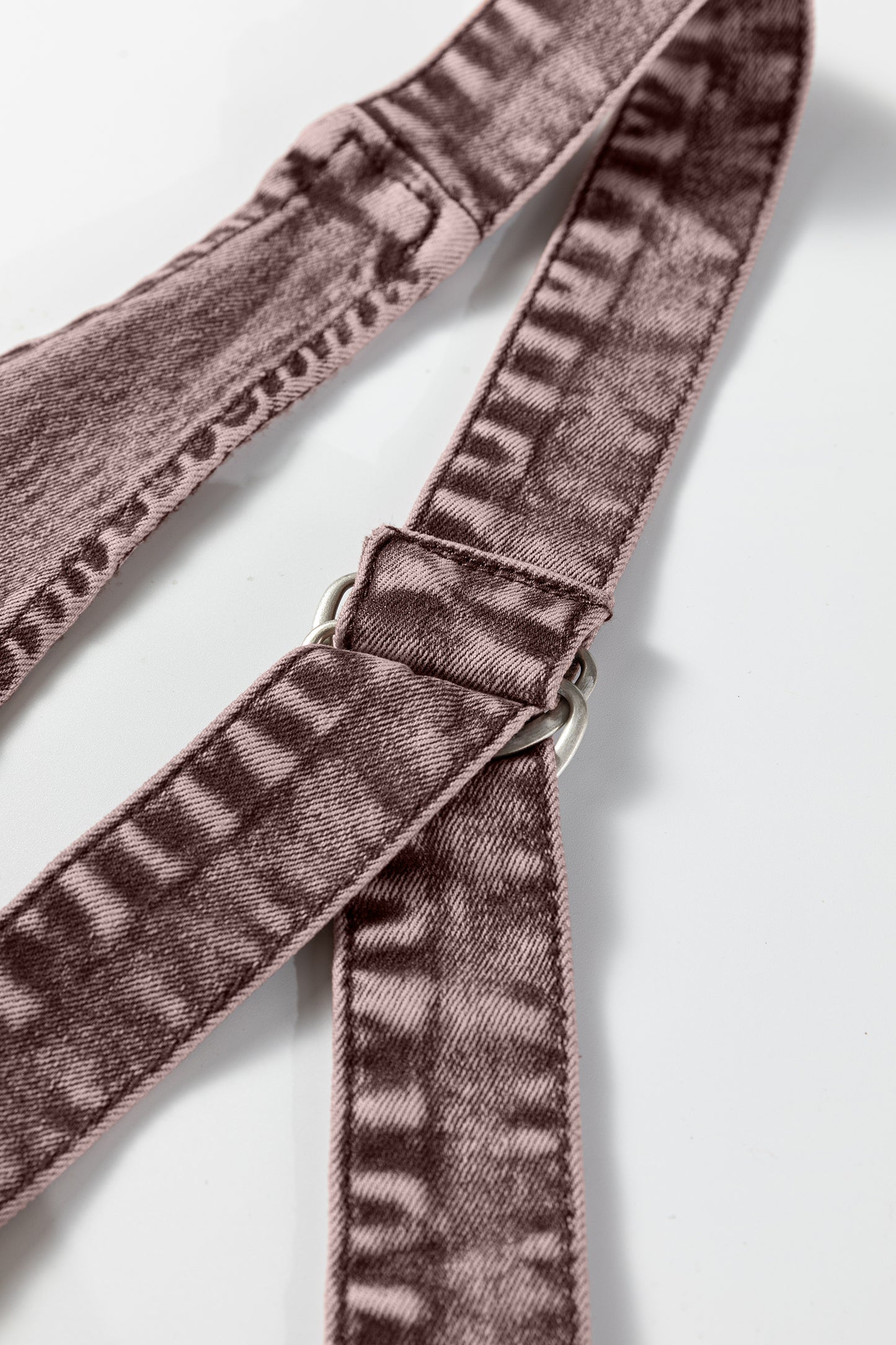 Goat Vintage Washed Denim V Neck Suspender Mini Dress